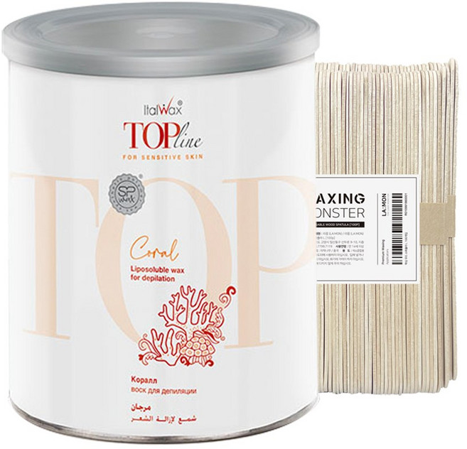 이탈왁스 탑 라인 틴 코럴 소프트왁스 + 우드스파츌라, 1개, 800ml