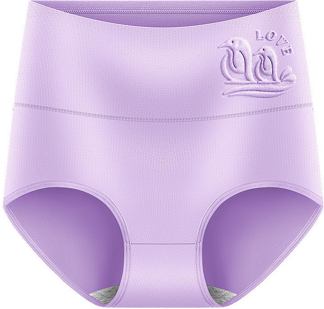 純棉高腰三角內褲 舒適透氣 提臀底褲, 淺紫,XXL【140-160】