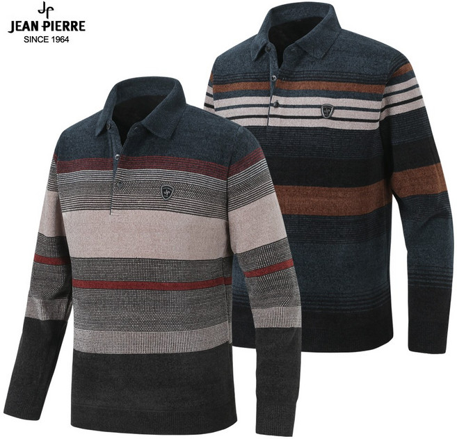 쟌피엘 겨울 남자 고급 벨로아 골프티 폴로티 골프웨어 카라티 카라넥 집업티 긴팔 티셔츠