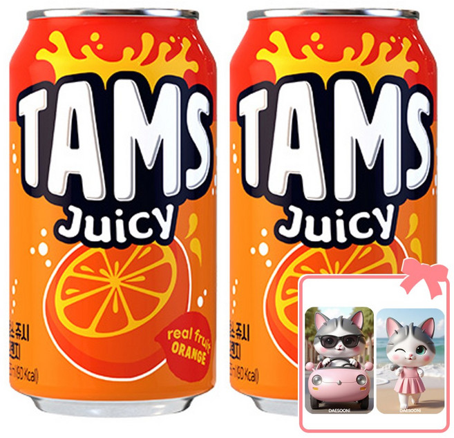 탐스 쥬시 오렌지 (+대순이 캐릭터 포토카드 증정), 24개, 355ml
