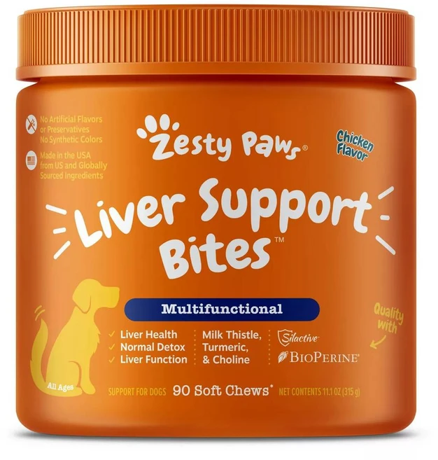 제스티 파우즈 리버 서포트 치킨 Zesty Paws Liver Support Supplement Bites Chicken 315g, 1개 - 쿠팡