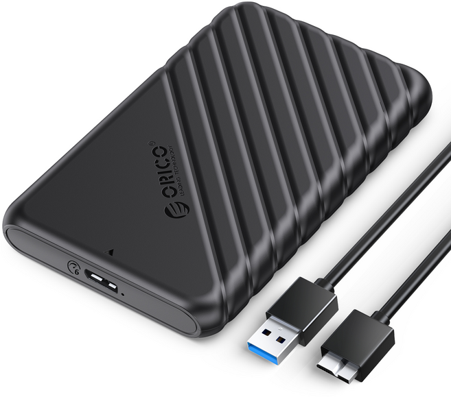 오리코 2.5인치 USB 3.0 to SATA HDD/SSD 케이스 25PW1-U3, 블랙, 1개, 1개