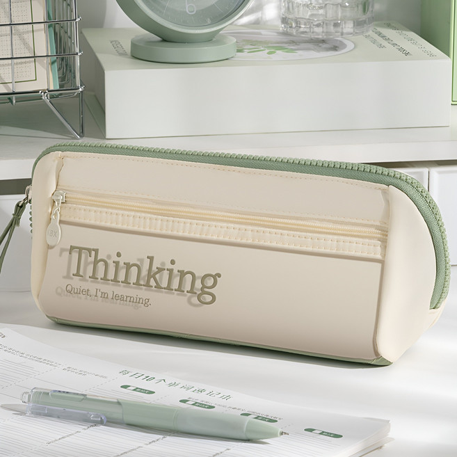 정말 귀여운 애니메이션 소녀 초등학교 필통, 1개, 그린 트라이앵글