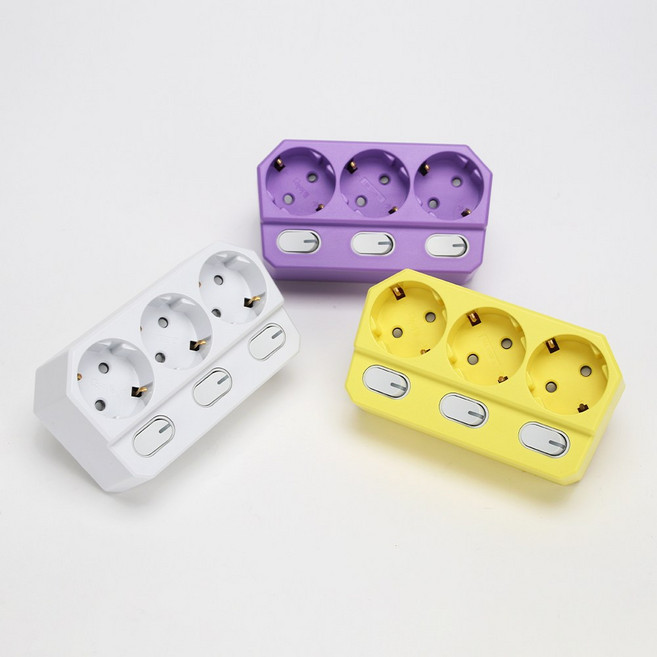 아이정 회전 절전형 3구 멀티탭 추천 스위치 이사준비물 새집준비물, 3구 16A 개별 스위치 화이트, 1개