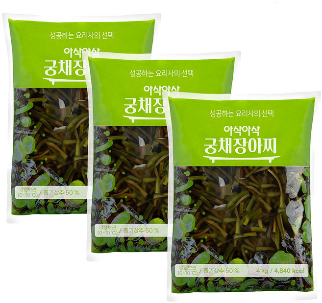 곰테이블 아삭아삭 궁채장아찌, 3개, 4kg