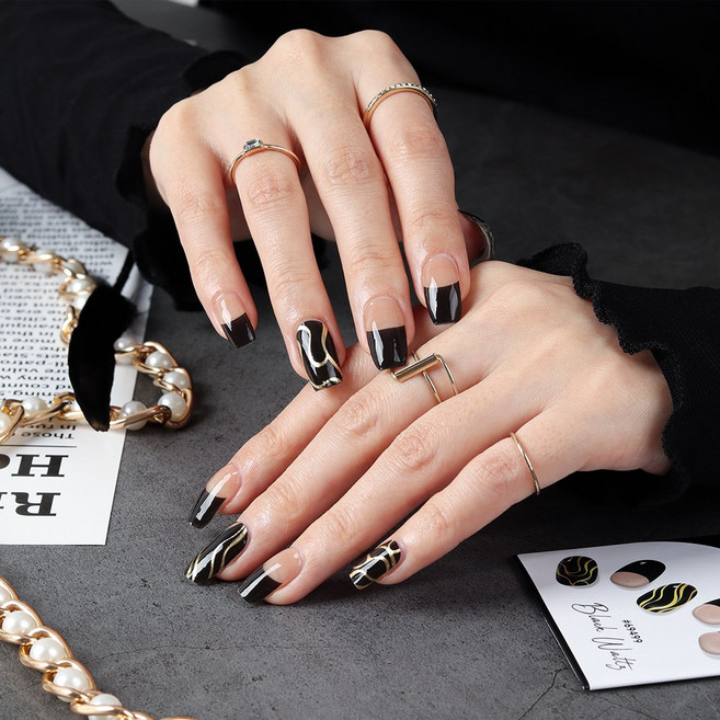 샤인비 멀티 큐어링 젤 스트립스 18p 세트 햇빛에 구워도 되는 멀티 큐어링 젤 스티커, 1개, 69499 블랙 왈츠