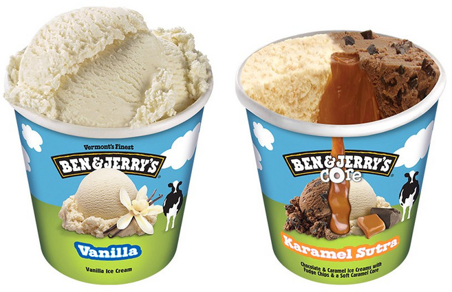 벤앤제리스 파인트 아이스크림 2종 혼합구성(바닐라+카라멜수트라코어), 473ml, 2개