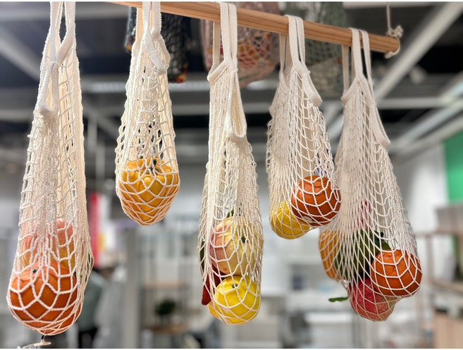 이케아 네트망 야채 보관망 시장바구니, 1세트, 아이보리2개