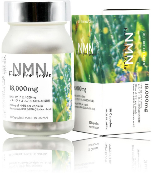 Timeless Charm NMN 18000mg 100% GMP 고순도 (90립 일본제발효 효모) 장까지 닿는, 1개, 90정