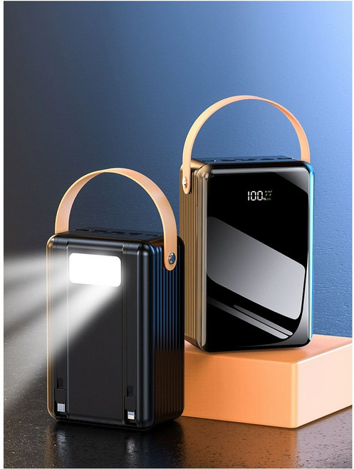 대용량 보조배터리 200000 캠핑용 야외 낚시용 조명장치 비상전력 비상등, 200000mAh, 블랙