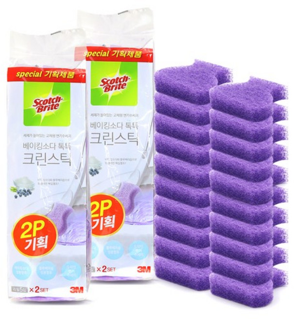 3M 베이킹소다 톡톡 크린스틱 리필 10입(5+5) x 2개