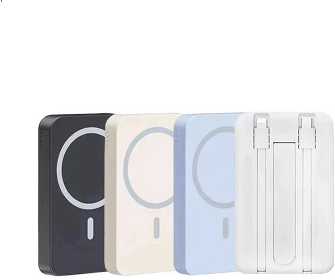 磁吸行動電源 20000mAh 無線充電 PD雙向快充 附支架 兼容多設備 3C WH認證, 奶油白【有線22.5W+無線磁吸15W】