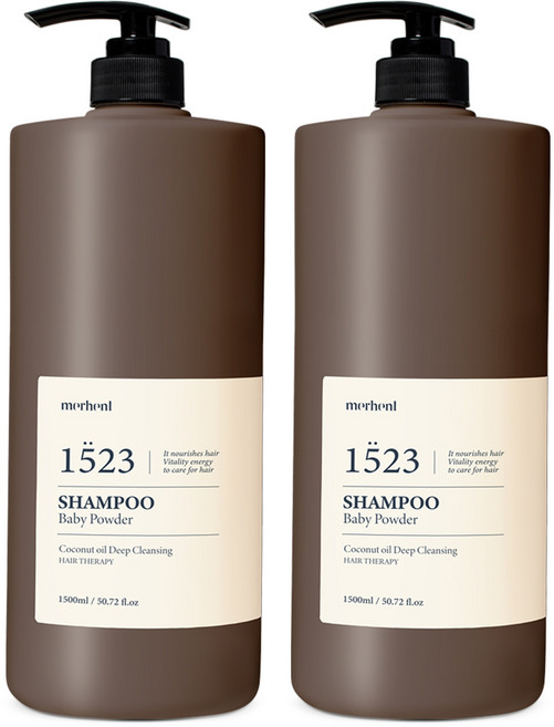 메르헨트 코코넛 오일 딥클렌징 샴푸 베이비파우더향, 2개, 1.5L