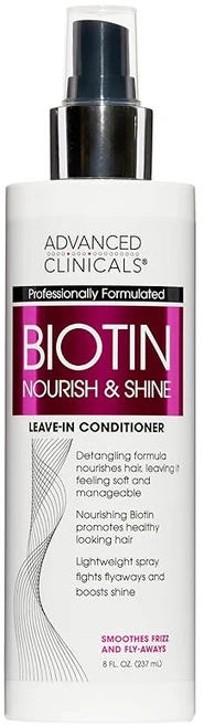 Advanced Clinicals 비오틴 시칸 & 샤인 리브 인 트리트먼트 237ml 해외품, 1개, 1g - 쿠팡