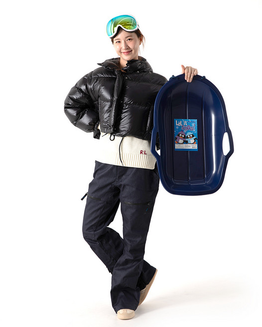 아티나 눈썰매 1인용 유아동 어린이 국내생산 잔디썰매 갯벌썰매, 네이비, 1개