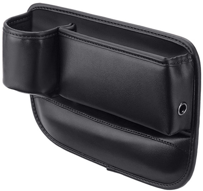 자동차 조수석+보조석 사이드 포켓 틈새쿠션 수납 박스 차량용 사이드포켓 수납함 컵홀더형, 드라이빙-블랙, 1개