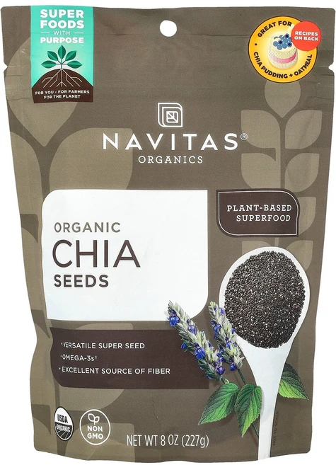 Navitas Organics 유기농 치아씨 227g(8oz) Organics (나비타스 오가닉스), 1개 - 쿠팡