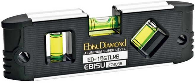 에비수 에비수 자석 수평자 ED-15GTLMB 수평 수직 다용도 알루미늄 수평기 수평계 150mm, 1개