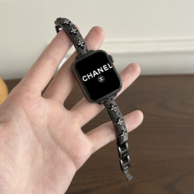 포근루프 애플워치 호환 팔찌형 메탈 스트랩11 10 9 8 3 7 6 5 울트라1/2/3 SE1/2/3 밴드, 블랙