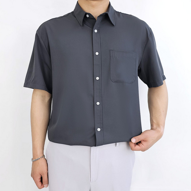 디알엠 남자 여름 반팔셔츠 오버핏 남방