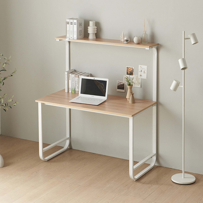퍼니멘토 헤이즐 선반책상 학생책상 컴퓨터책상 900x600 오크화이트, 단품