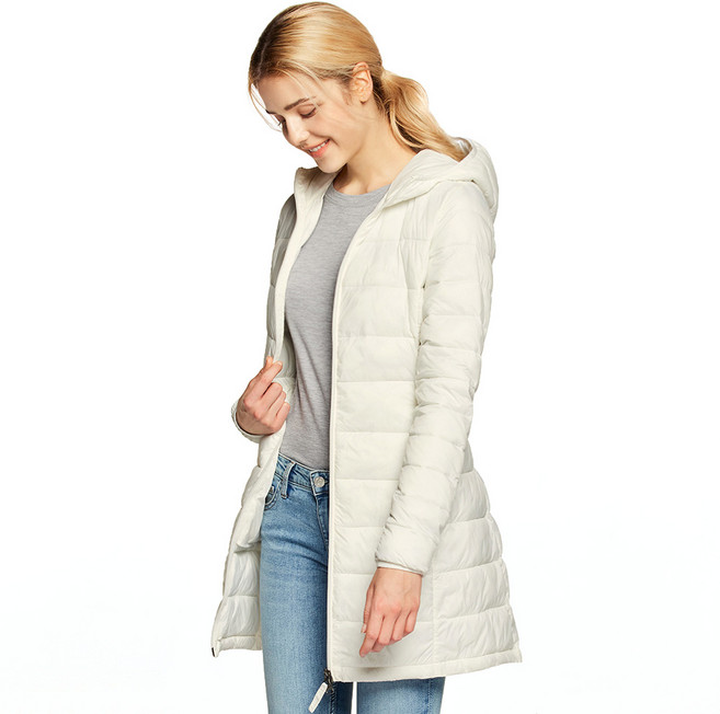 여성용 패커블 경량 롱 패딩