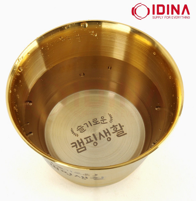 이디나 24K 금도금 부 막걸리잔 선물용 캠핑용, 1개