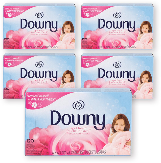 다우니 건조기 드라이 시트 에이프릴 프레쉬 본품, 120매입, 5개