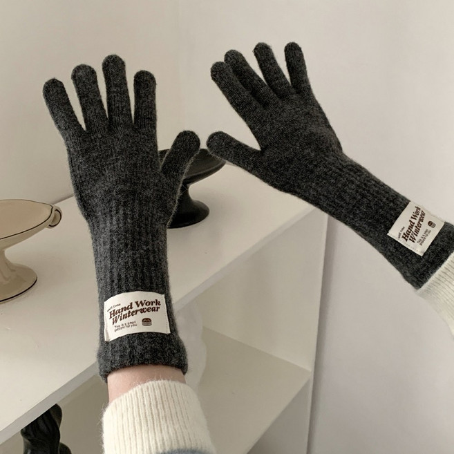 어반이즈 핑거홀 롱 니트 여성 장갑