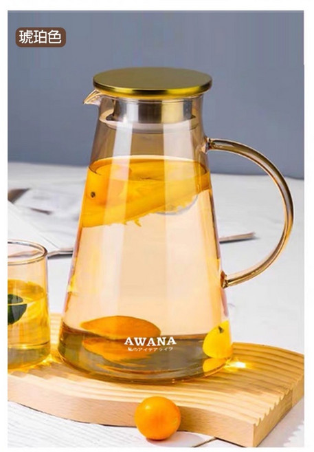 AWANA 米卡莎耐熱玻璃茶壺 GT-1800, 1個, 琥珀色