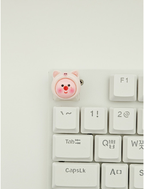 달콩 핑크루피 캐릭터 키캡, 5.꿀루피, 투명