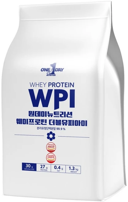 원데이뉴트리션 웨이프로틴 단백질 WPI 포대유청, 1.3kg, 1개 - 쿠팡