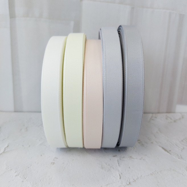 하이패키지 골직리본 백아이 크림 연베이지 연회색 회색 폭 15mm 길이50yd 약 45미터 국산