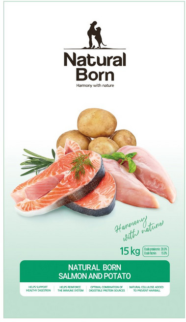 네추럴본 연어와감자 라지바이트 15kg 전연령 대형견 강아지사료, 1개, 연어+감자