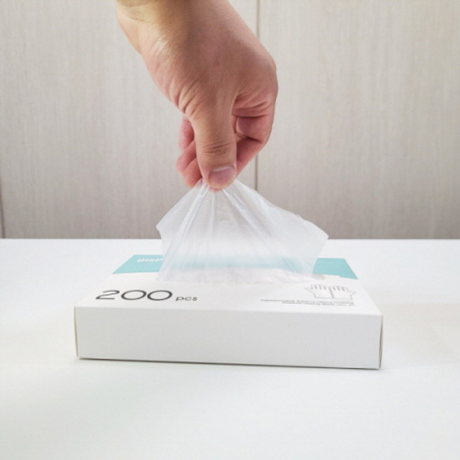 티슈처럼 쉽게 뽑아서 사용하는 일회용 비닐 위생장갑 200매, 1개, 1개, 1개
