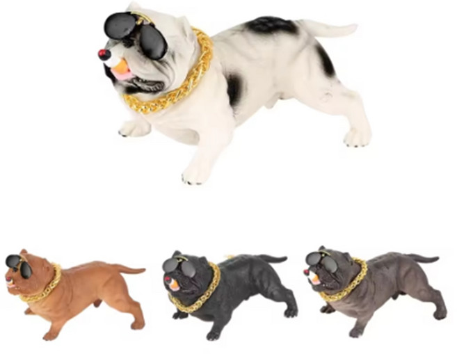 발통마켓 불독 자동차 악세서리 불독 금목걸이 피규어 대쉬보드인형 프렌치불독 깡패불독, 화이트, 1개