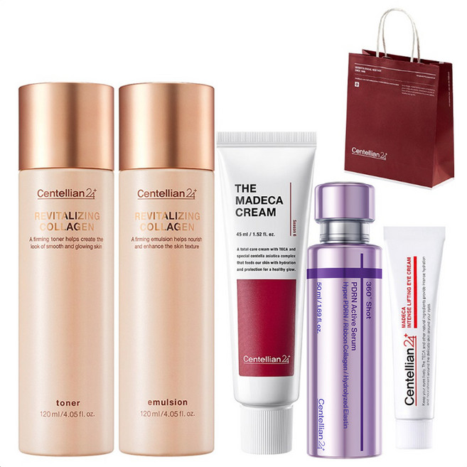 센텔리안24 마데카 물광 풀케어 세트(토너+PDRN세럼+에멀젼+크림+아이크림), 1세트