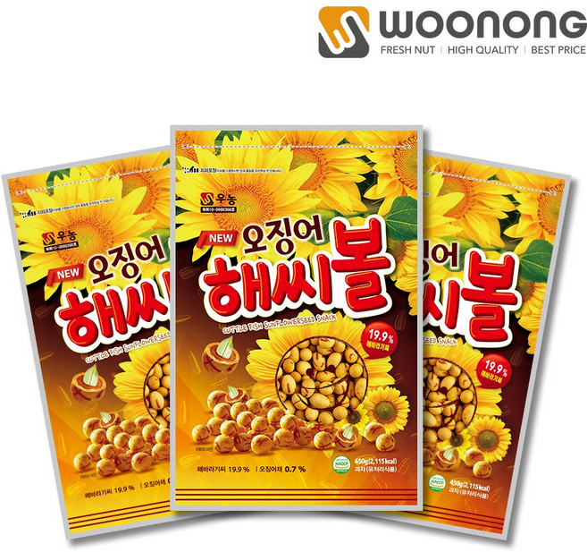 우농 오징어해씨볼, 450g, 3개