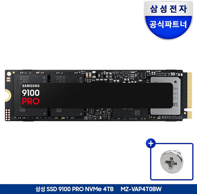 삼성전자 9100 PRO PCie 5.0 NVME M.2 SSD, MZ-VAP4T0BW, 4TB