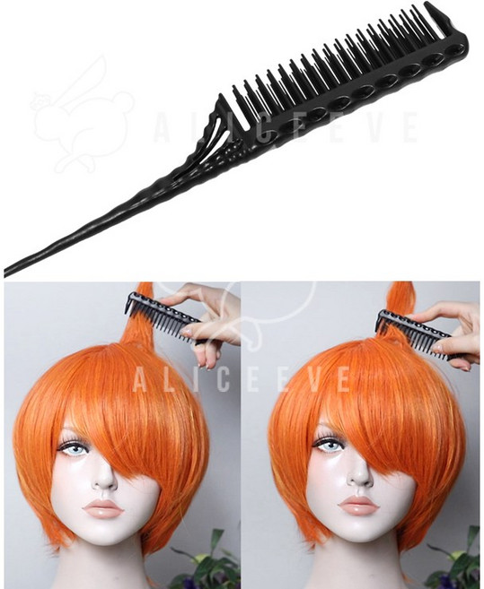 가발 꼬리빗 볼륨빗 후카시 백콤 열꼬리빗, 1개, 블랙