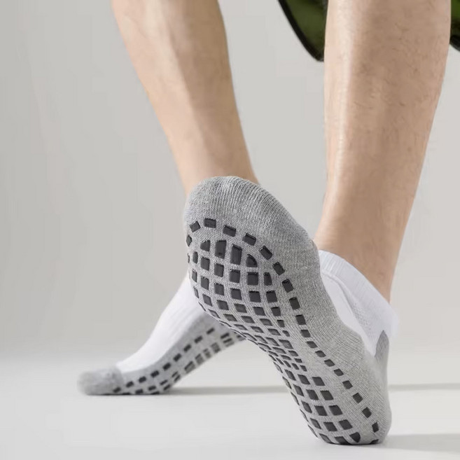 스포츠 발목 논슬립 양말 3족 - 트레킹 러닝 요가 테니스, 흰색, 1세트