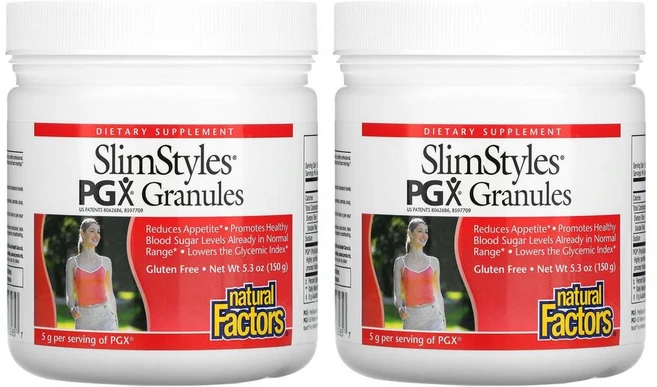 Natural Factors SlimStyles PGX Granules Unflavored 내추럴 팩터스 슬림스타일 PGX 과립 무향 150g 2병 단백질 수용성 식이섬유 함유, 2개 - 쿠팡
