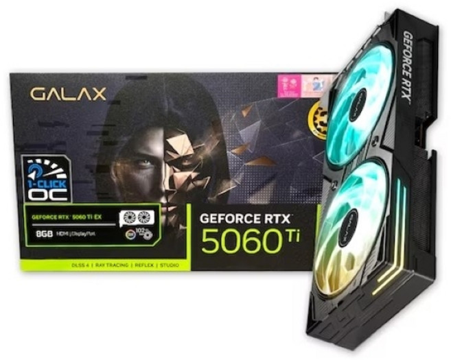 (갤럭시코리아) 갤럭시 GALAX 지포스 RTX 5060 Ti EX BLACK OC D7 8GB 그래픽카드, RTX5060Ti