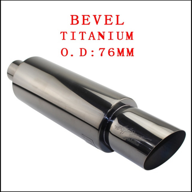 자동차 스타일링 배기 시스템 파이프 테일 범용 레이싱 머플러 스테인레스 스틸 63 또는 76 101mm 머플러 실버, 틸티드 티타늄 76mm, 1개