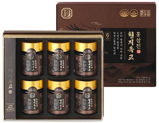 한삼인 홍삼진 천지옥고 50gx6병 1세트+쇼핑백, 6개, 50g