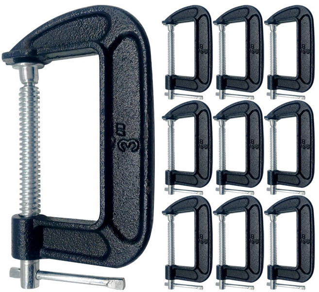 C형 클램프 3인치 80mm G형 목공용, 10개