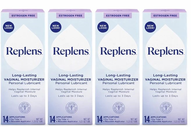 Replens 질 모이스처라이저 14회분 오래 지속 여성 질 보습제 + 재사용 어플리케이터 (4개), 35g, 4개 - 쿠팡