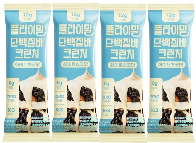 플라이밀 단백질 바 크런치 화이트초코, 40g, 4개