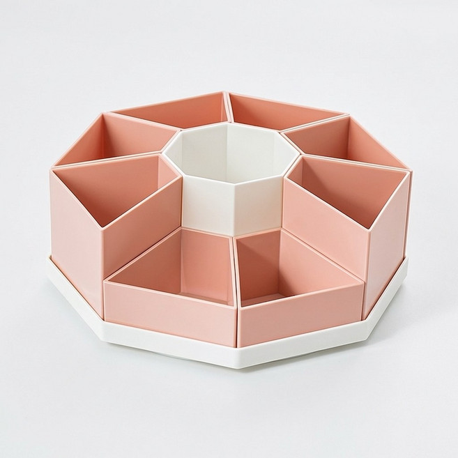 모덴즈 360도 회전 연필꽂이 데스크 오거나이저 깔끔한 책상 정리 수납함, 1개, 블러쉬핑크