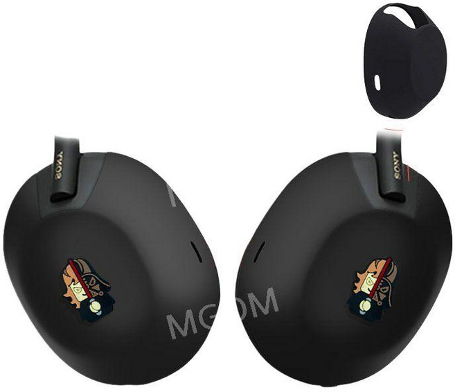 SONY 헤드폰 보호 호환 WH-1000XM6 XM5이어캡 커버 실리콘 무선 헤드셋 이어컵, WH-1000XM5, 블랙(워리어), 1개